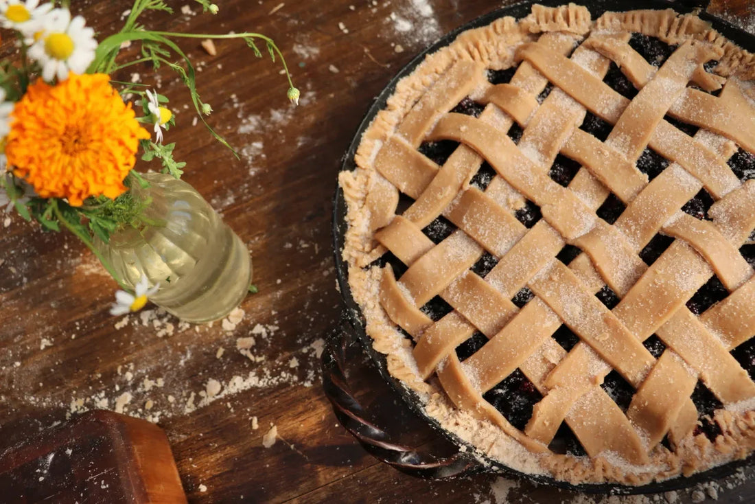 Lattice-topped berry pie