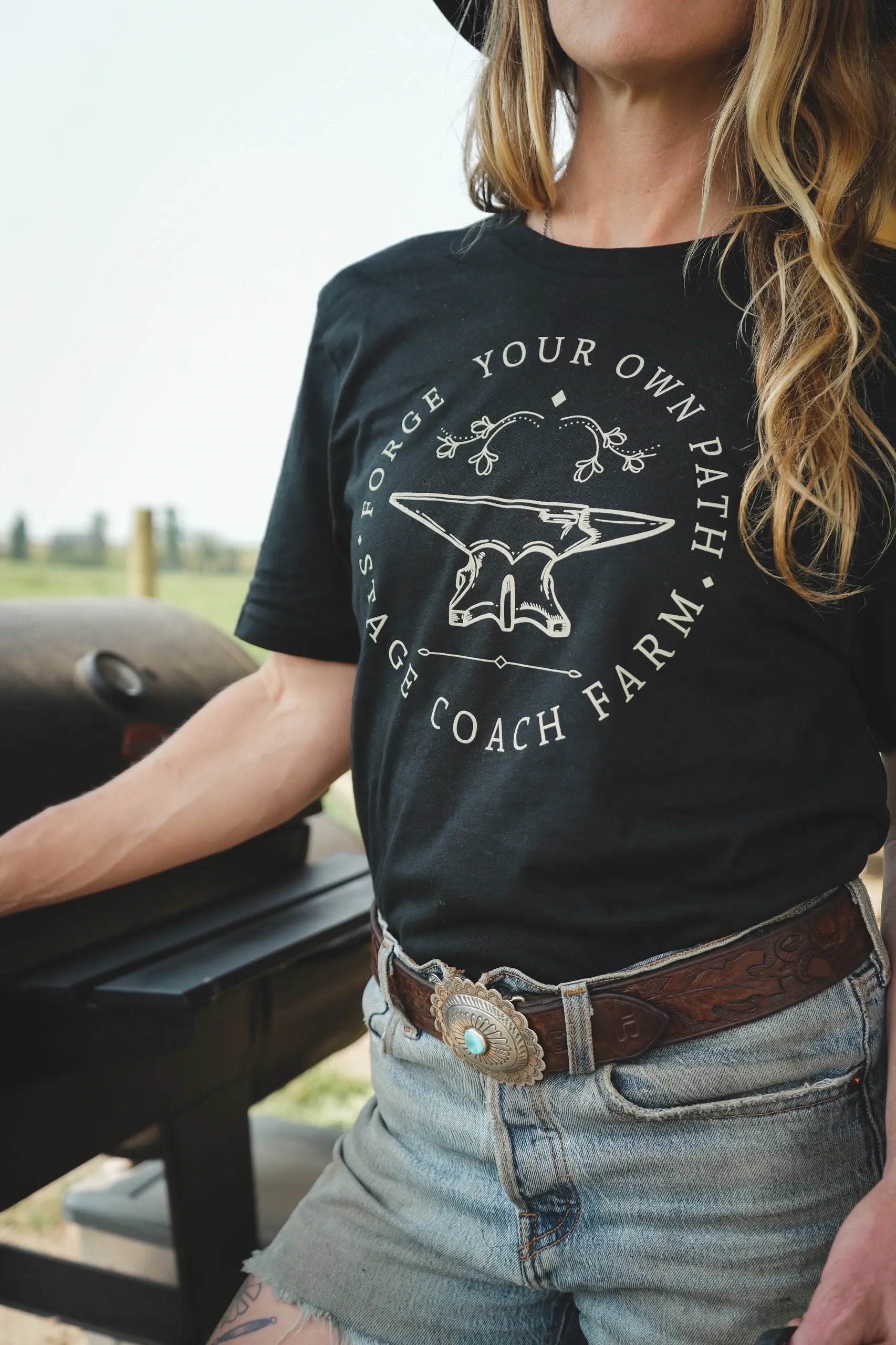 Forge Your Own Path Organic Cotton T-Shirt worn